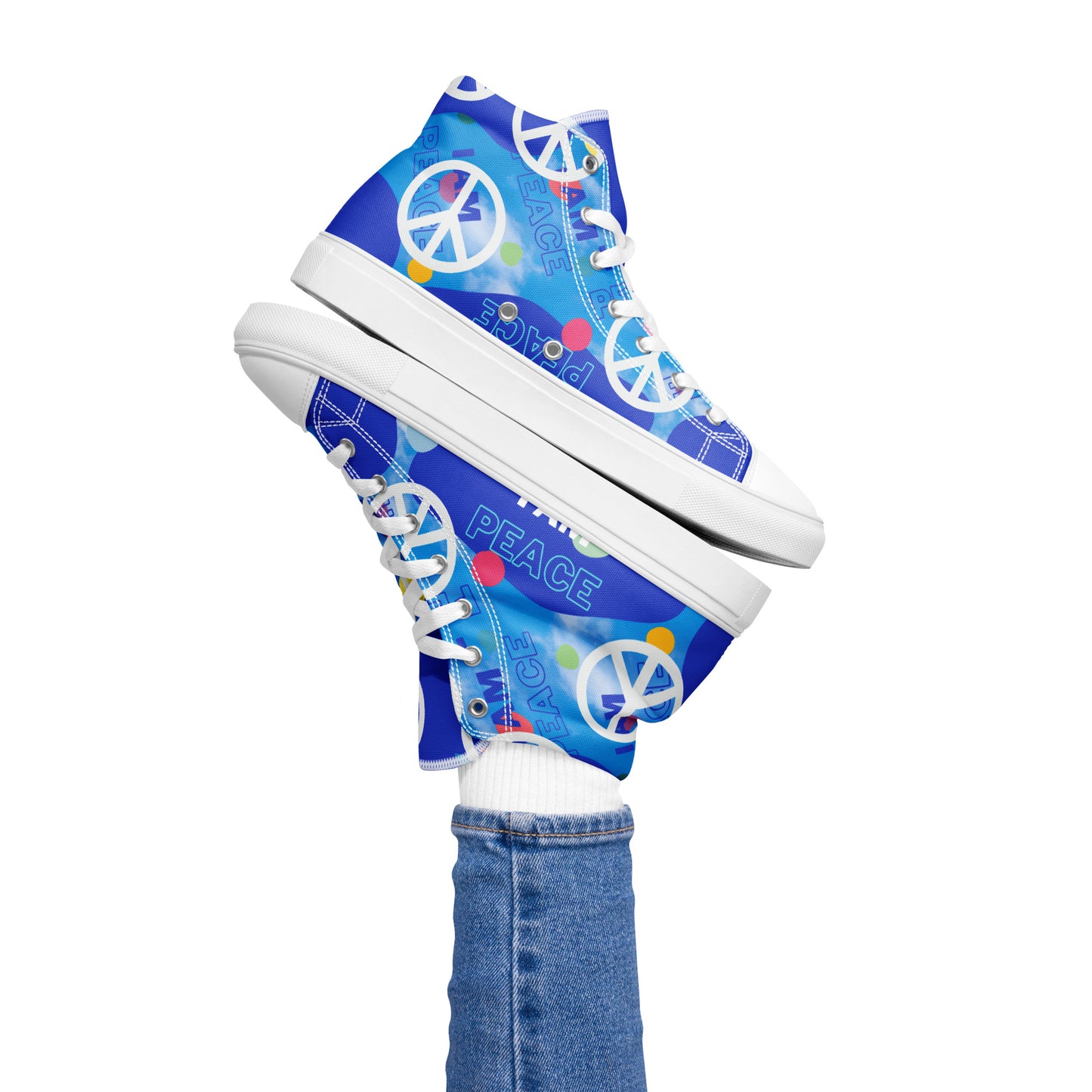 “HARMONIOUS PEACE” Women’s high top canvas shoes