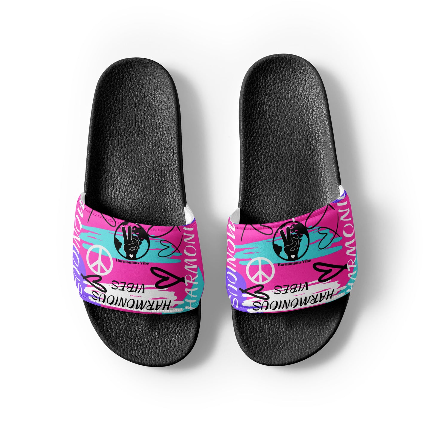 “PINK HARMONIOUS GRAFFITI” Women's slides