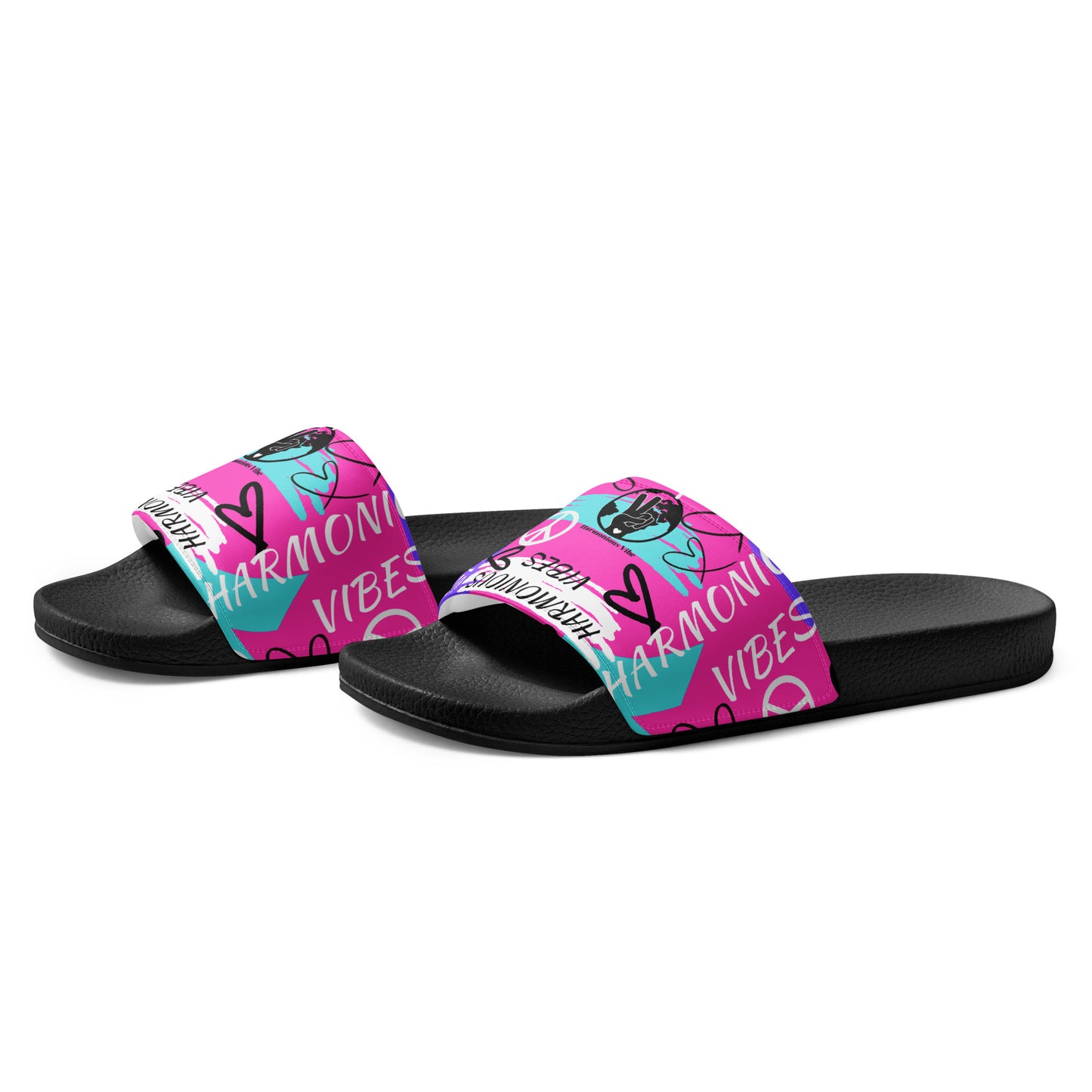 “PINK HARMONIOUS GRAFFITI” Women's slides